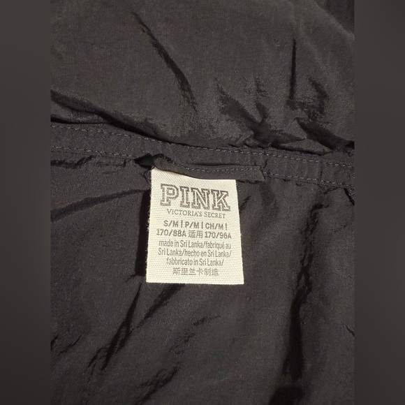 Victoria's Secret PINK Anorak Black Mock Neck Windbreaker Hood - Picture 7 of 8